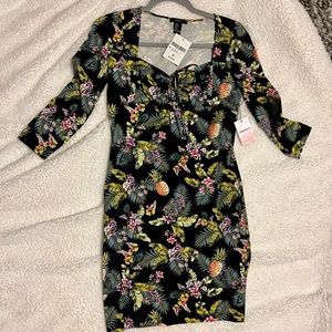 3/4 sleeve Bodycon dress midi